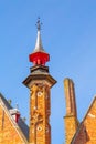 Details of medieval house in Bruges, Belgium Royalty Free Stock Photo