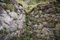 Details of a medieval stone wall inside the Bran Castle, known also as DraculaÃ¢â¬â¢s Castle in Transylvania, Romania Royalty Free Stock Photo