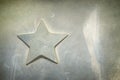 Details of a vintage car close-up. Details of military equipment. Metal star adorning the hood of a vintage armored vehicle. for Royalty Free Stock Photo