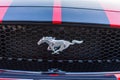 Details of modern car Ford Mustang GT. Logo of car modern luxury technology and auto detail. Bucharest, Romania, 2020