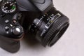 Details of modern digital SLR photocamera Royalty Free Stock Photo