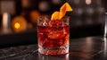 Details with the negroni cocktail. AI generated