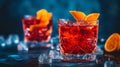 Details with the negroni cocktail. AI generated