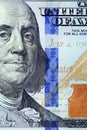 Details of new hundred dollar bill Royalty Free Stock Photo