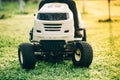 Details of new lawn tractor, industrial tools for landscaping