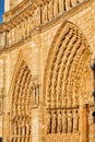 Details of Notre Dame de Paris Cathedral.France. Royalty Free Stock Photo