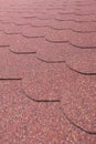 Details od red asphalt shingle Royalty Free Stock Photo