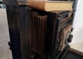 Details of old bellows camera Royalty Free Stock Photo