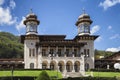 Details of old casino and castle hotels, in Slanic Moldova, Romania Royalty Free Stock Photo