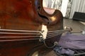 Details of Old Cello on the ground