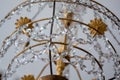 Details of old crystal chandelier lamp