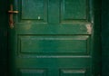 Details of an old Green Wooden Doors Royalty Free Stock Photo