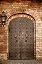 Details of old metal door at medieval fortress Akershus in Oslo Royalty Free Stock Photo