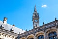 Details of old Post Office building with the clock tower, Ghent, Belgium Royalty Free Stock Photo