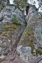 Details of old rock clifts near tourist track
