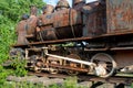 Details of the old rusty train locomotive, wheel Royalty Free Stock Photo