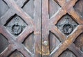 Details of an old wooden door.