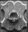 Details of an old wooden door in Florence.