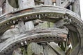 Details of an old wooden windmill structure from 1850 - the oldest type of European windmill Royalty Free Stock Photo