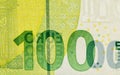 details of the one hundred euro European banknote European Union Royalty Free Stock Photo