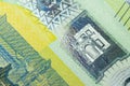 details of the one hundred euro European banknote European Union Royalty Free Stock Photo