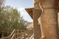 Details of original frescos on exterior of Mogao Grottoes, Dunhuang, Ganzu, China