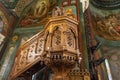 Details of orthodox architecture in the cathedral of the Antim Monastery in Bucharest, Romania Royalty Free Stock Photo