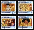 Details from paintings by Gustav Klimt on stamps Royalty Free Stock Photo