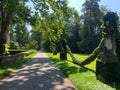 details of the park surrounding grazzano visconti medieval castle