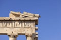 Details of Parthenon portico, Athens, Greece. Temple was dedicated to the goddess Athena Royalty Free Stock Photo