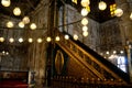 Details of prayer niche and mosque pulpit of The great mosque of Muhammad Ali Pasha or Alabaster mosque in Citadel of Cairo, the