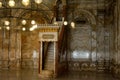 Details of prayer niche and mosque pulpit of The great mosque of Muhammad Ali Pasha or Alabaster mosque in Citadel of Cairo, the