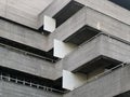 Details of railings and balconies on an old brutalist concrete building Royalty Free Stock Photo