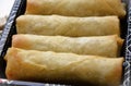 Details of the ready spring rolls (harumaki) Royalty Free Stock Photo