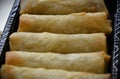 Details of the ready spring rolls (harumaki) Royalty Free Stock Photo
