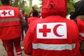 Details with the Red Cross and Red Crescent symbol on a uniform.