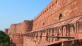 Details of red wall sculpture in Fort Agra, Northern India Royalty Free Stock Photo