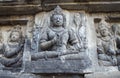 Details of reliefs in Prambanan Hindu temple Royalty Free Stock Photo