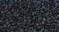 Details of roasted black coffee beans background