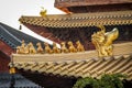 Details of roof on Buddhist Jing An Tranquility Temple - Shanghai, China