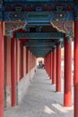 Details of roof and carvings in Forbidden City in Beijing Royalty Free Stock Photo