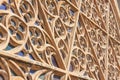 Details of the rose window of the Cathedral of Santa Maria of Palma, also known as La Seu, from the outside. Palma, Mallorca