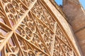 Details of the rose window of the Cathedral of Santa Maria of Palma, also known as La Seu, from the outside. Palma, Mallorca