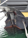 Details of rudder arrangements on board vintage wooden sailing ship Royalty Free Stock Photo