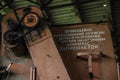 Details of rusty combine harvester