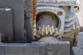 Details of rusty gear, rack and pinion Royalty Free Stock Photo