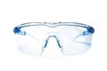 details of safety glasses, emphasizing their design and protective features.