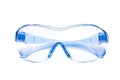 details of safety glasses, emphasizing their design and protective features.