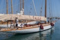 Details of a sailboat in old style