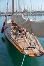 Details of a sailboat in old style Royalty Free Stock Photo